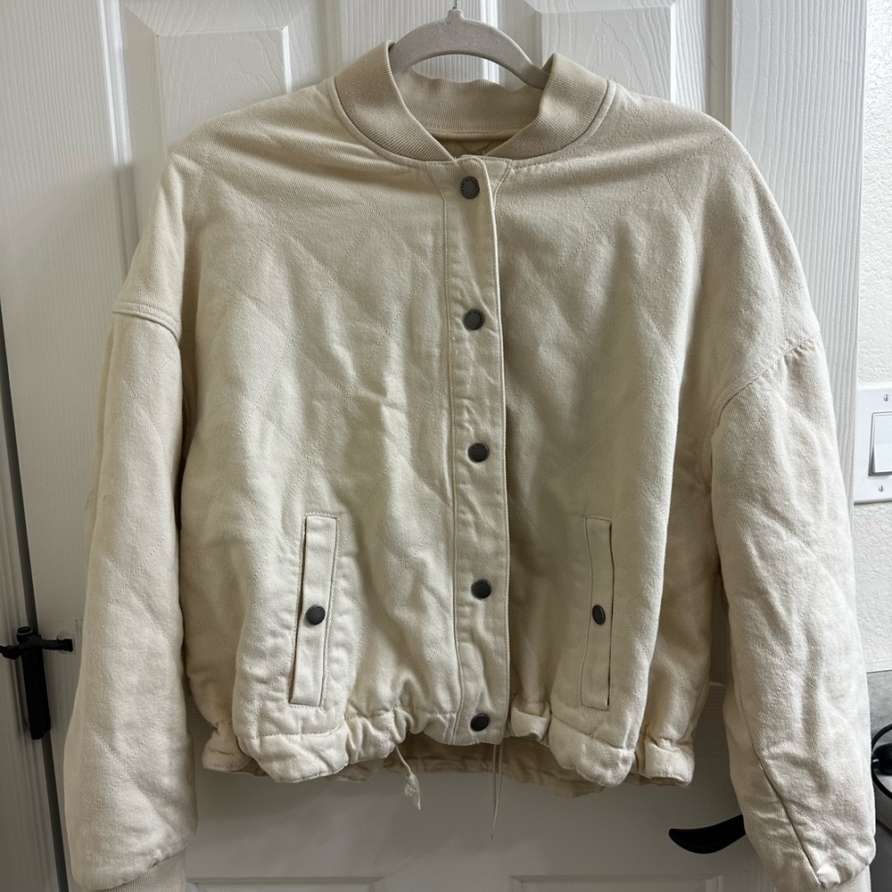 Rag and Bone Cream Bomber Jacket